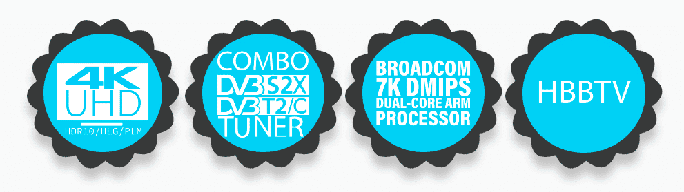 Lunix 4K TV Boks med st&aelig;rke specifikationer